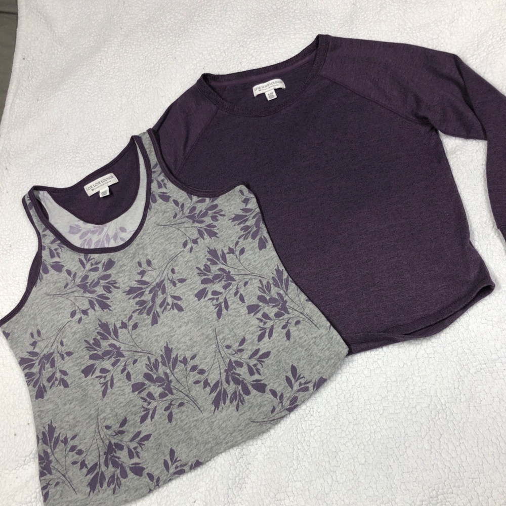 Karen Neuburger Gray & Purple Floral 3pc Lounge Pajama Set XL - Picture 3 of 12